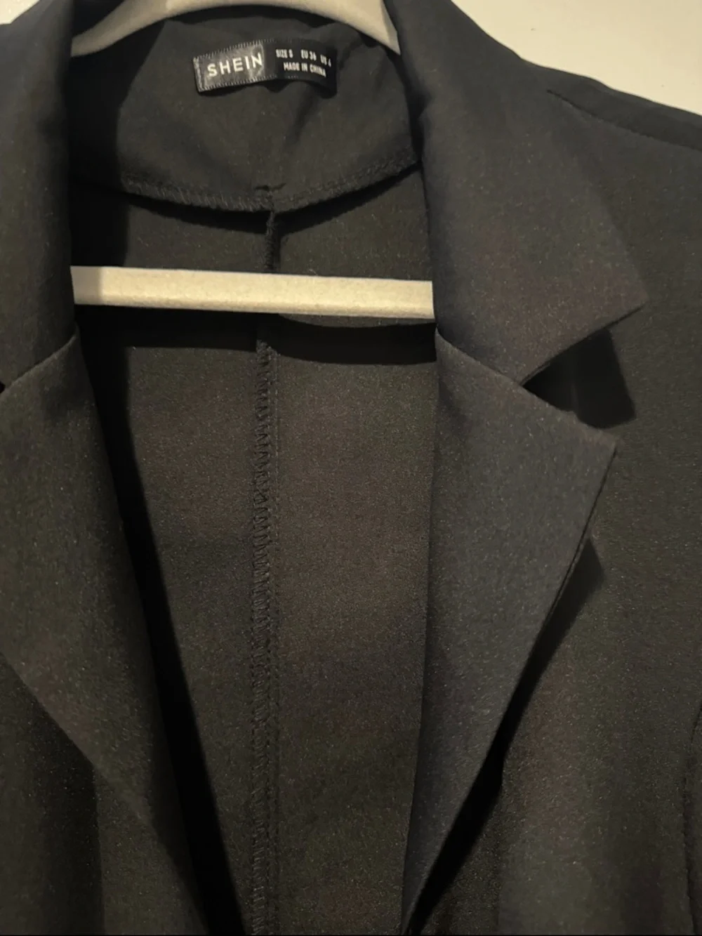 SHEIN Black Open Front Blazer Coat